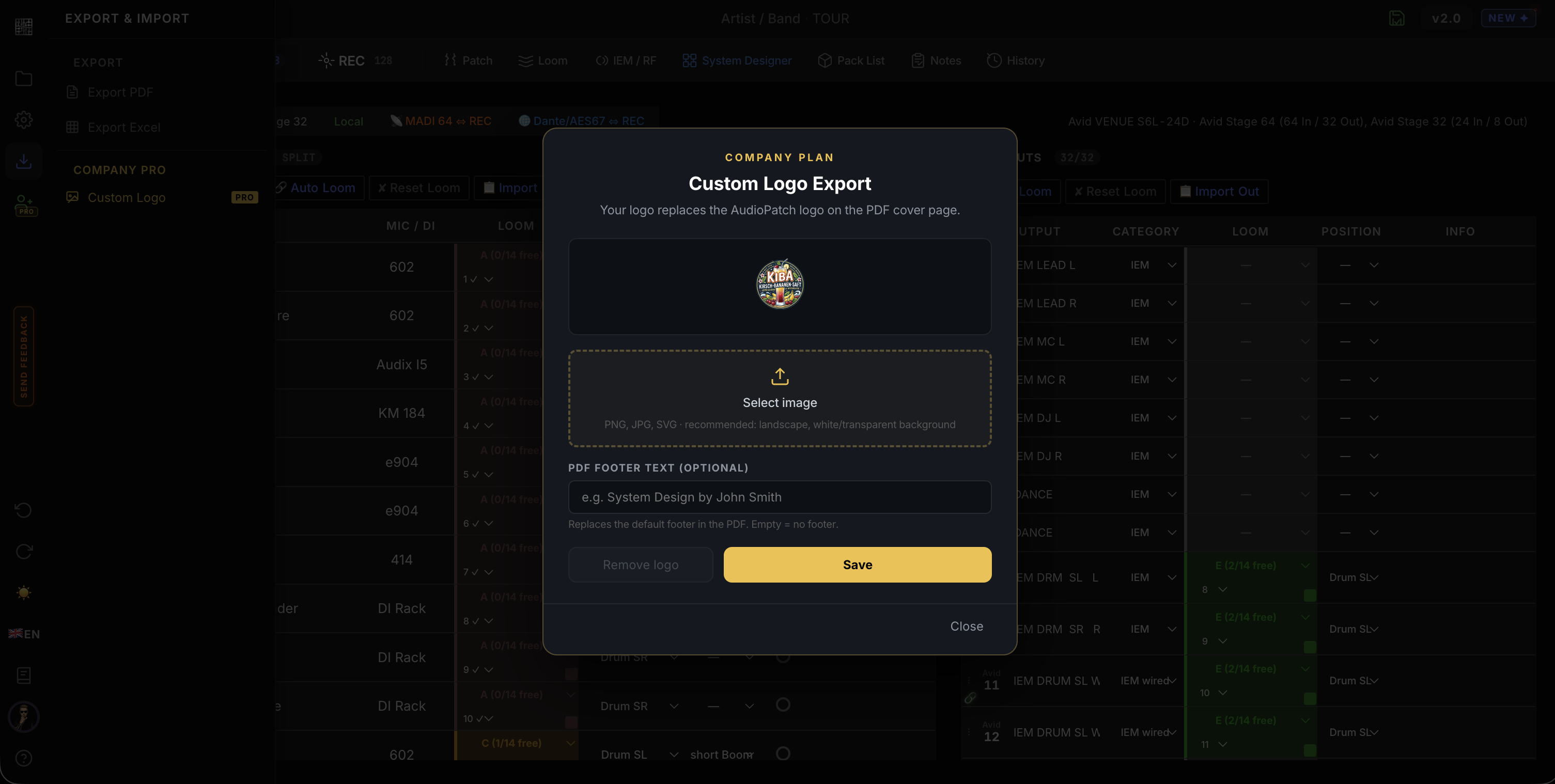 Custom Logo Export